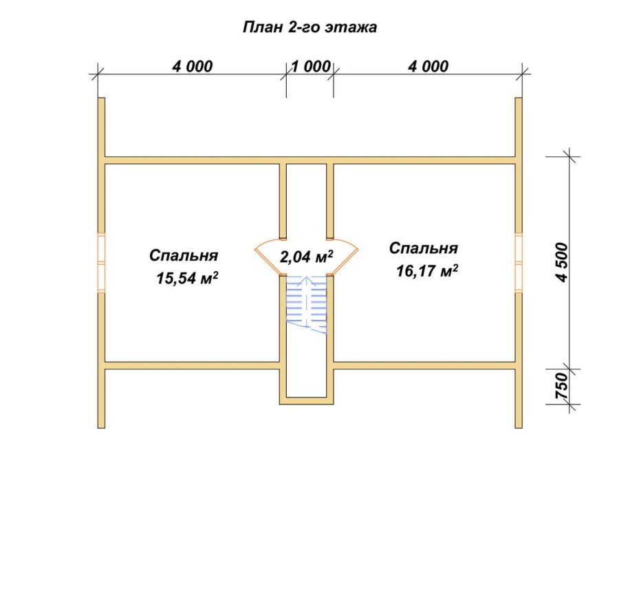План второго этажа проект БРУСОВОЙ №-140