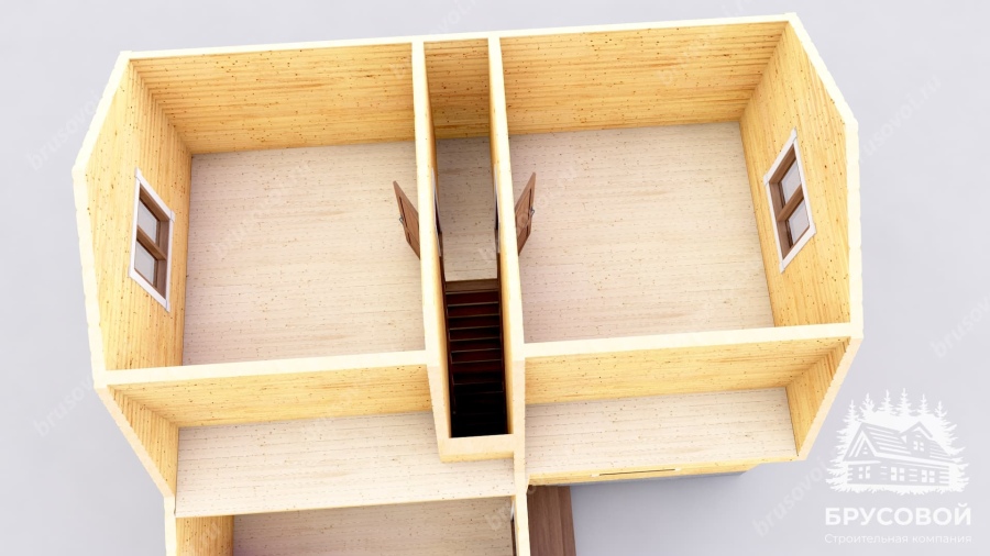 3d План второго этажа проект БРУСОВОЙ №-140