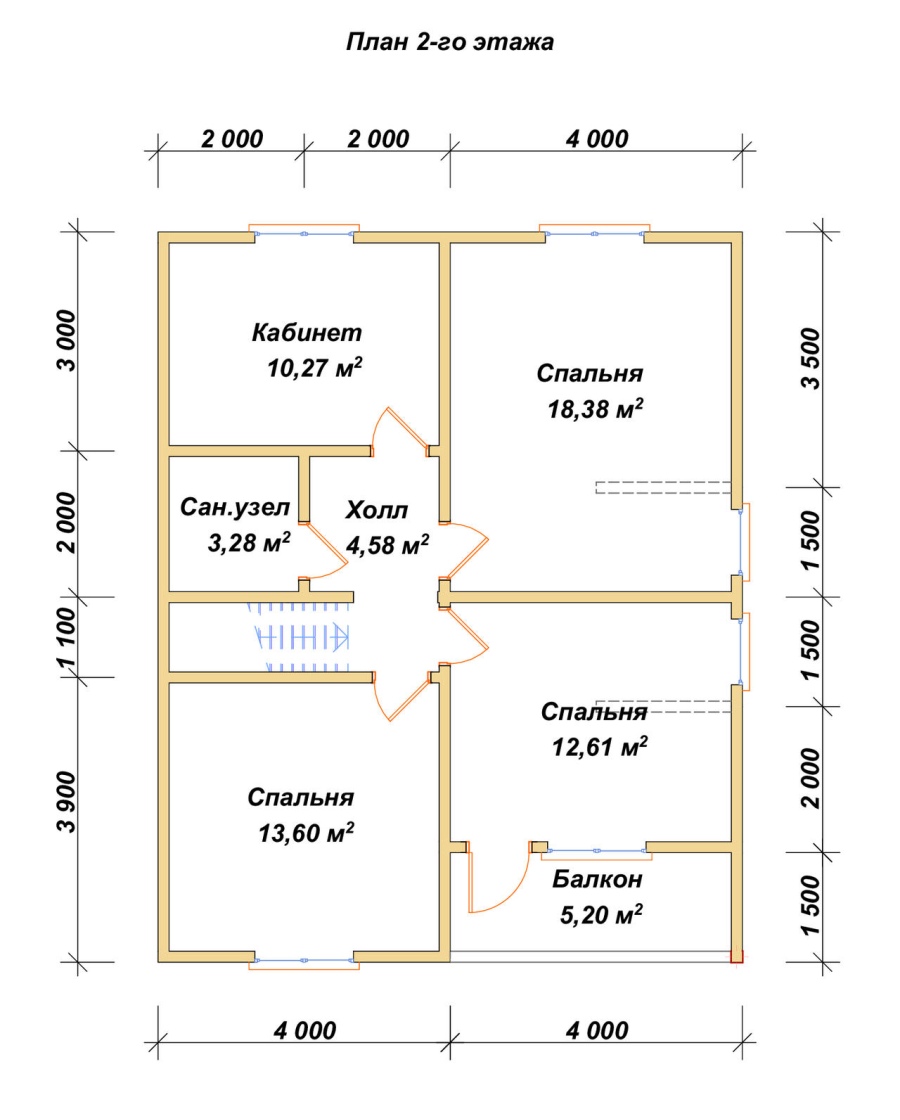 План второго этажа проект БРУСОВОЙ №-141