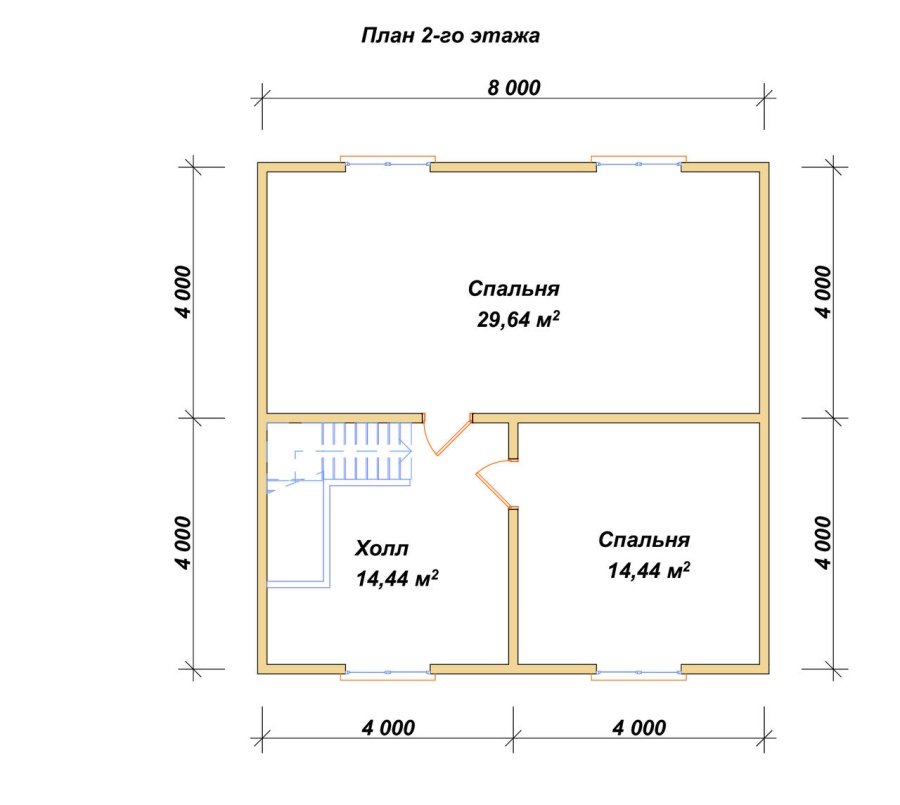 План второго этажа проект БРУСОВОЙ №-142