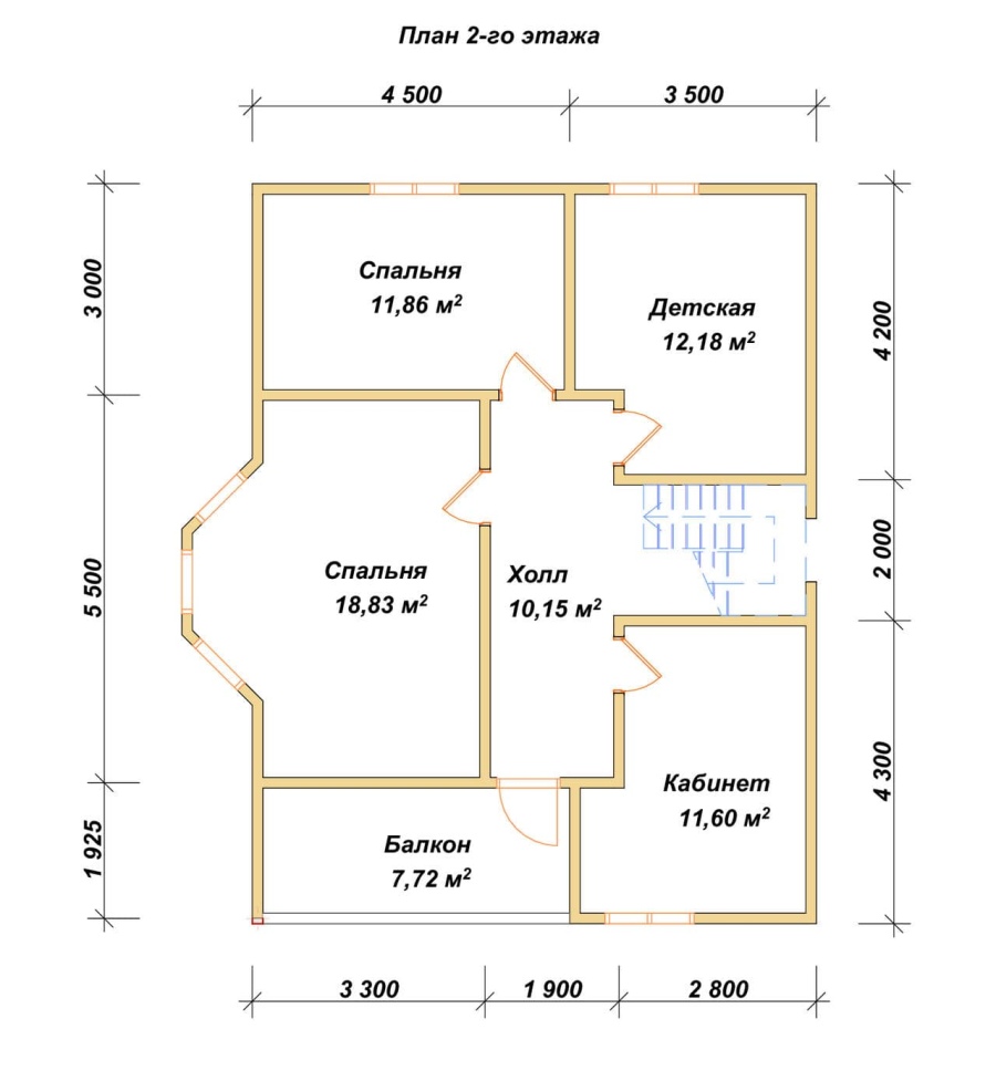 План второго этажа проект БРУСОВОЙ №-143