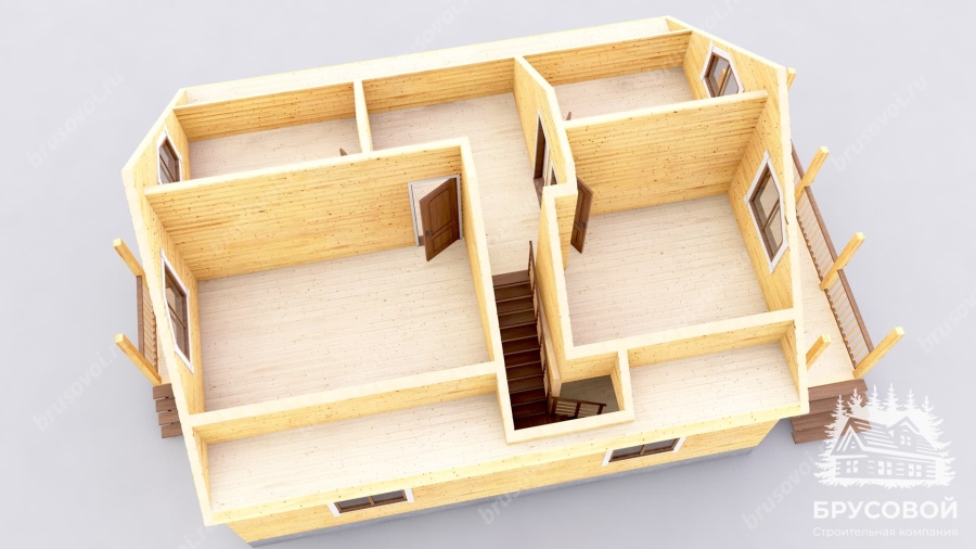 3d План второго этажа проект БРУСОВОЙ №-144