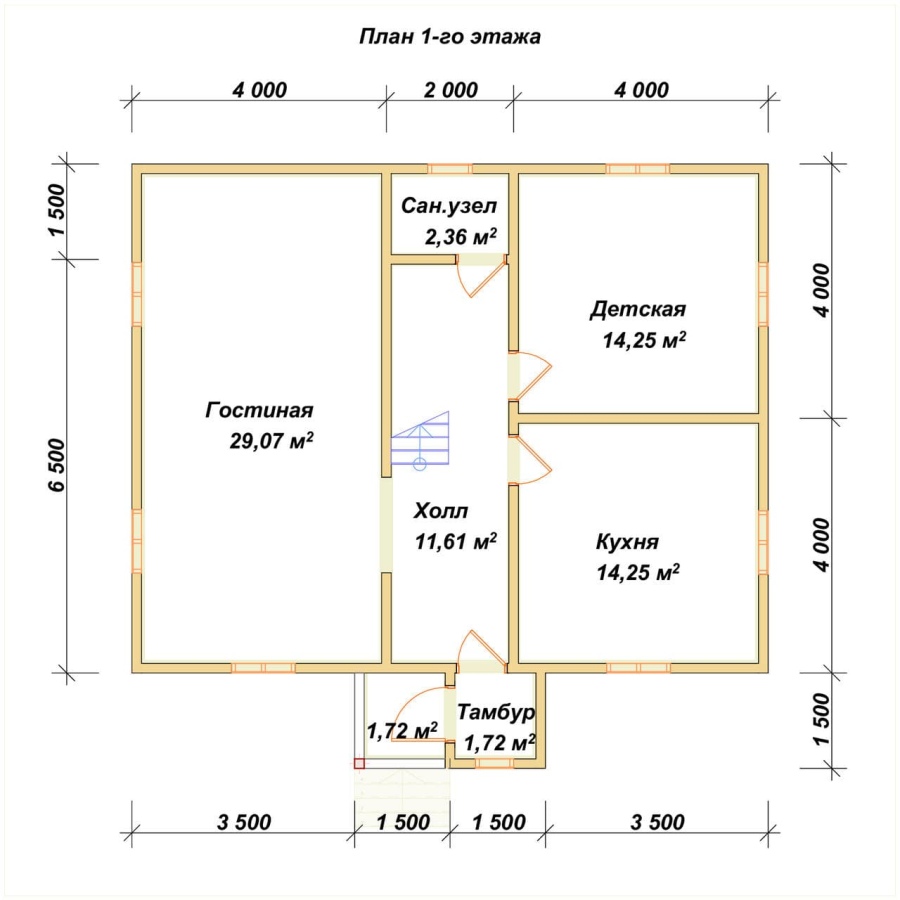 План первого этажа проект БРУСОВОЙ №-146