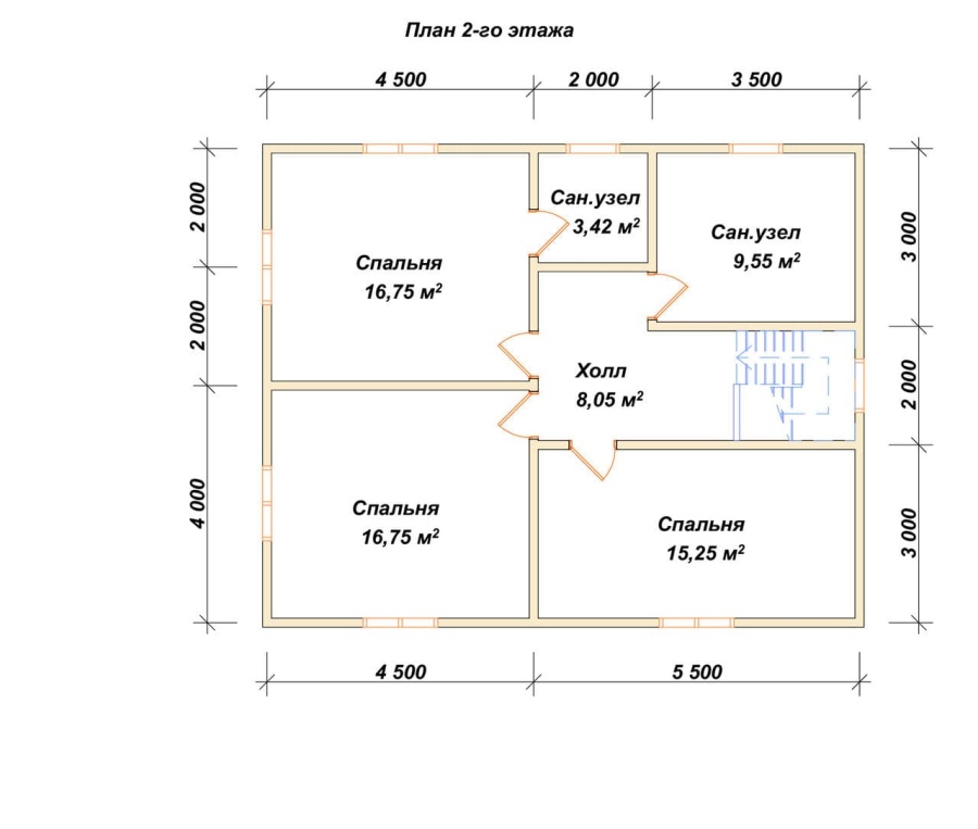 План второго этажа проект БРУСОВОЙ №-150