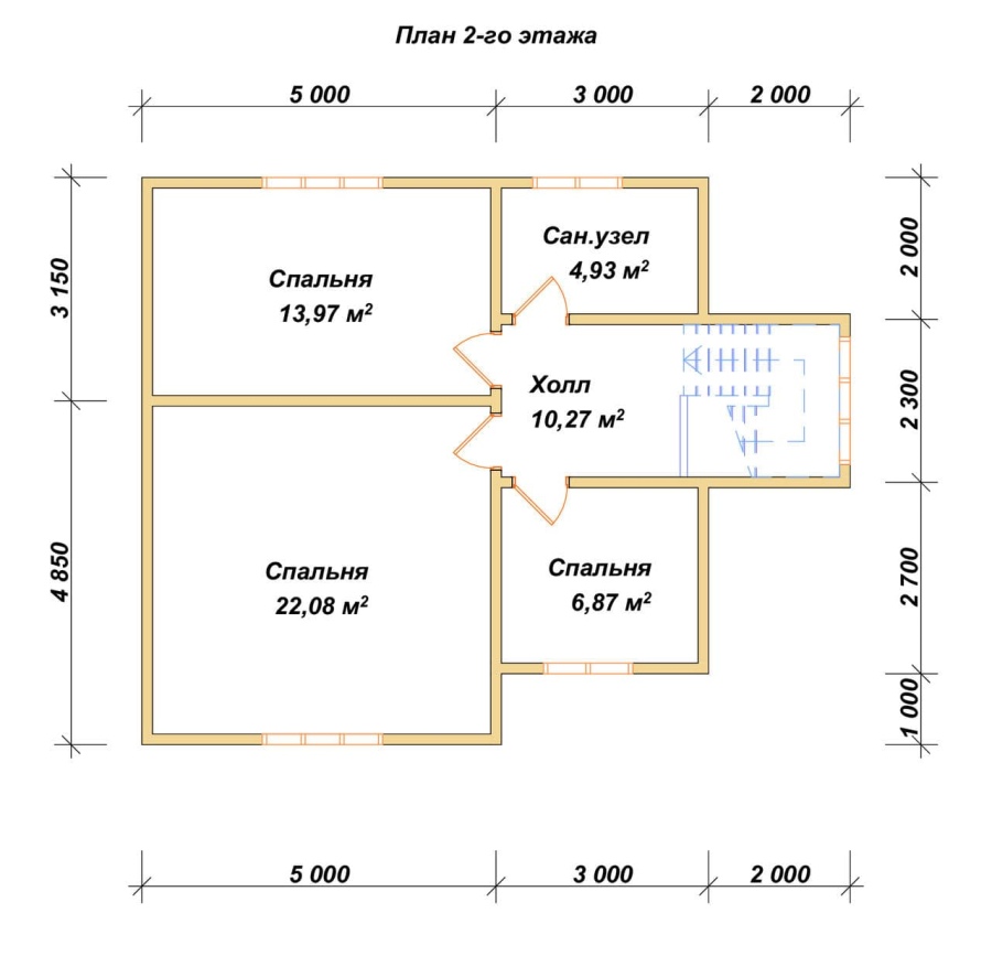 План второго этажа проект БРУСОВОЙ №-151