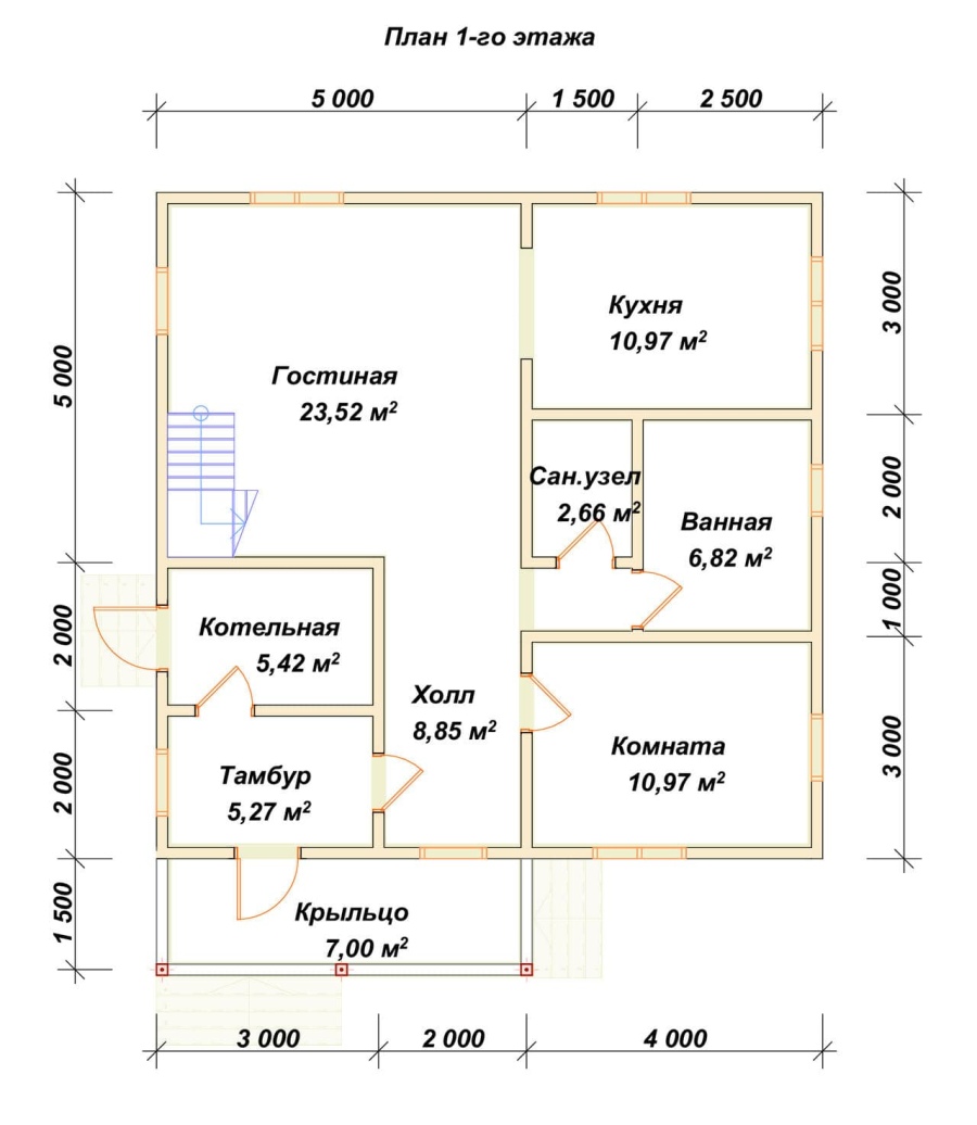 План первого этажа проект БРУСОВОЙ №-155