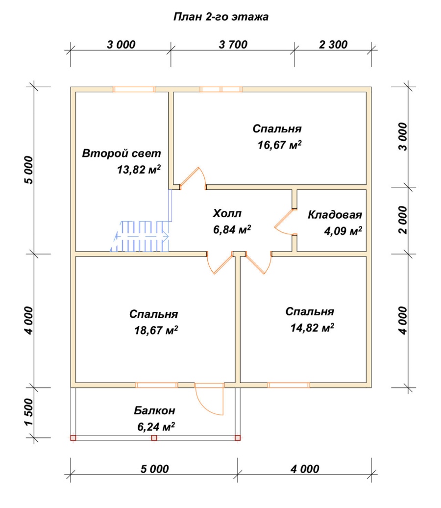 План второго этажа проект БРУСОВОЙ №-155
