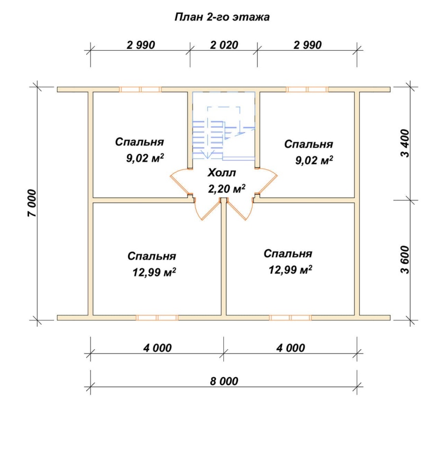 План второго этажа проект БРУСОВОЙ №-157