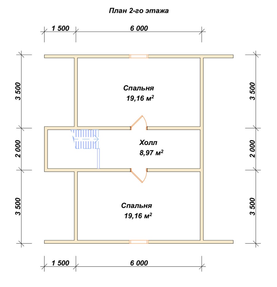 План второго этажа проект БРУСОВОЙ №-158