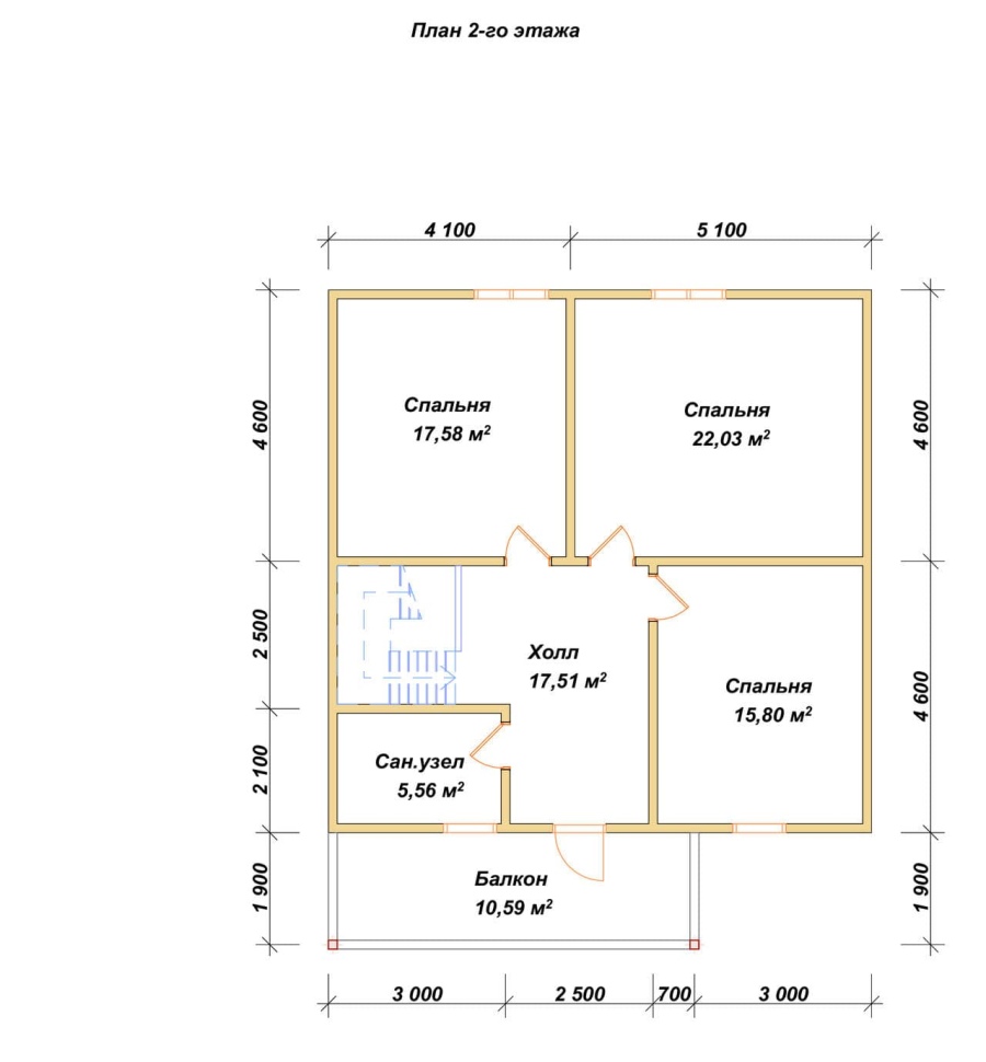 План второго этажа проект БРУСОВОЙ №-159