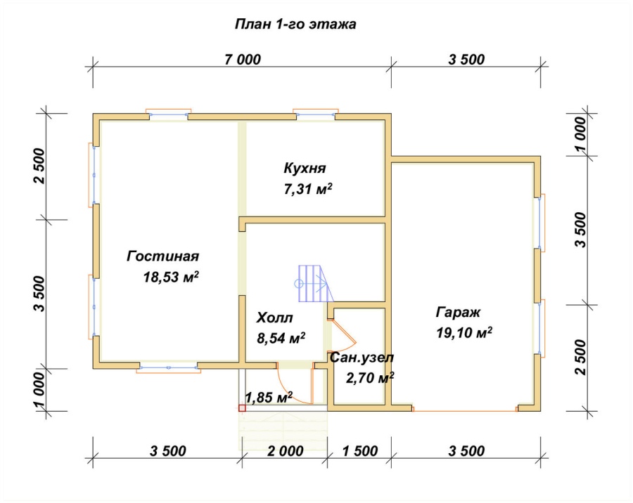 План первого этажа проект БРУСОВОЙ №-16