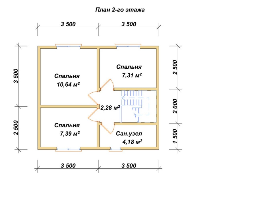 План второго этажа проект БРУСОВОЙ №-16
