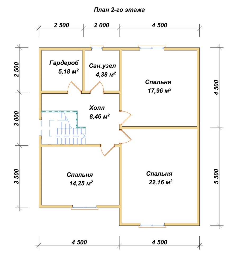 План второго этажа проект БРУСОВОЙ №-165