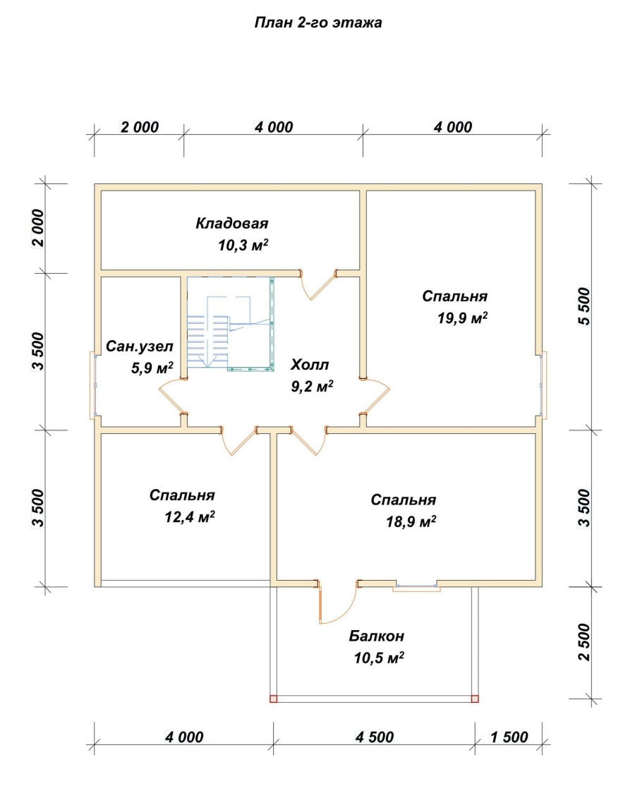 План второго этажа проект БРУСОВОЙ №-166