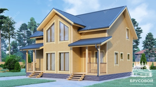 Проект дома из бруса 9х10, площадью 123 м2