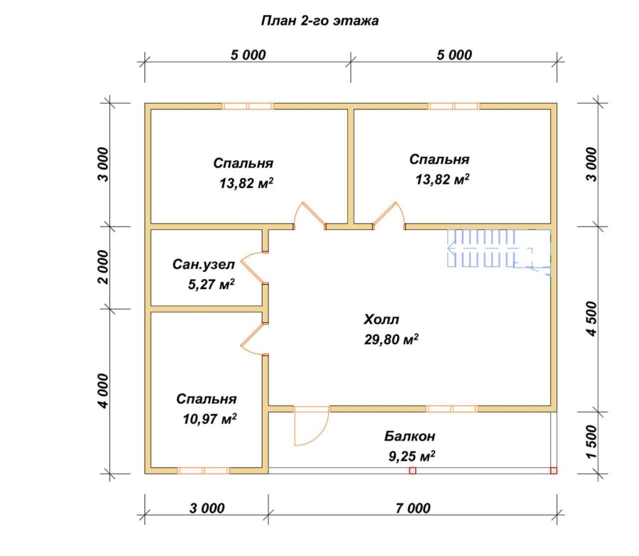 План второго этажа проект БРУСОВОЙ №-168