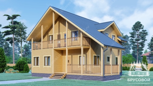 Проект дома из бруса 9х10, площадью 137 м2