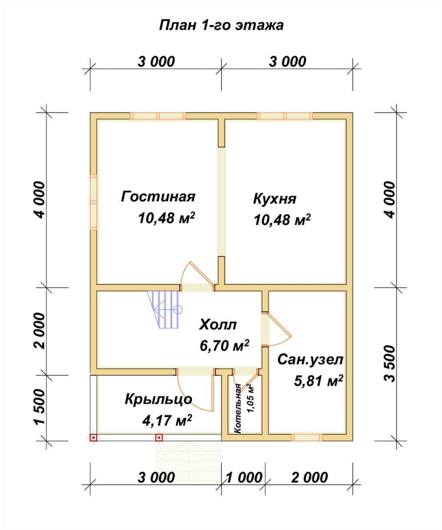 План первого этажа проект БРУСОВОЙ №-17