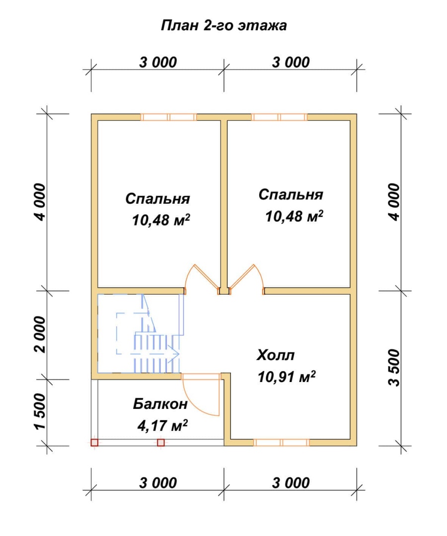 План второго этажа проект БРУСОВОЙ №-17