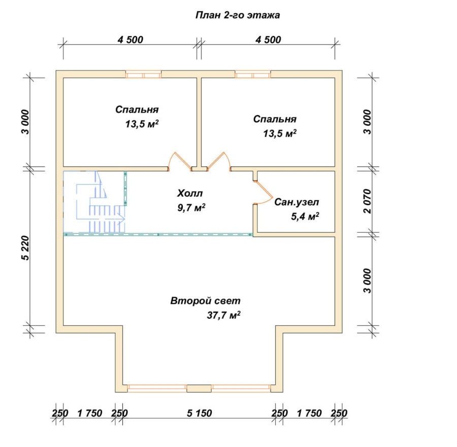 План второго этажа проект БРУСОВОЙ №-170