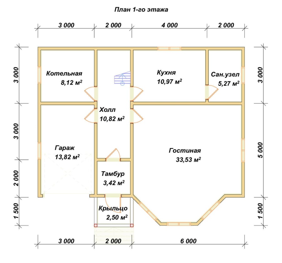 План первого этажа проект БРУСОВОЙ №-172