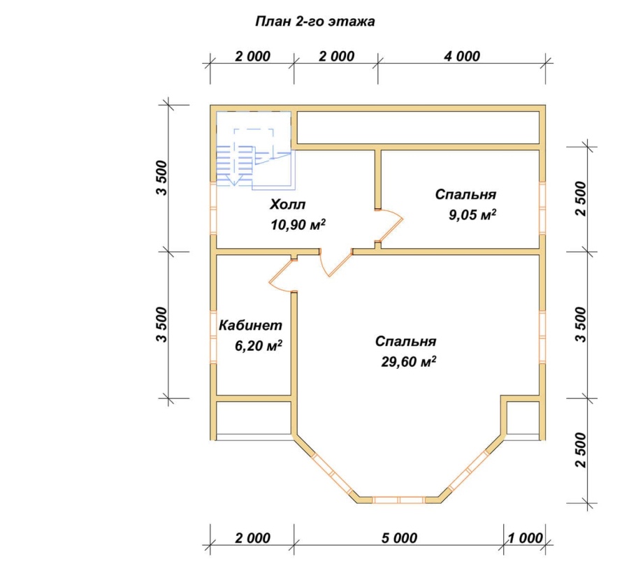 План второго этажа проект БРУСОВОЙ №-172