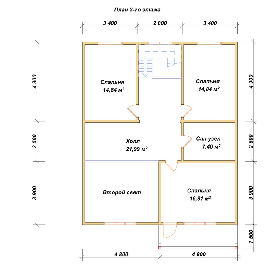 План второго этажа проект БРУСОВОЙ №-174