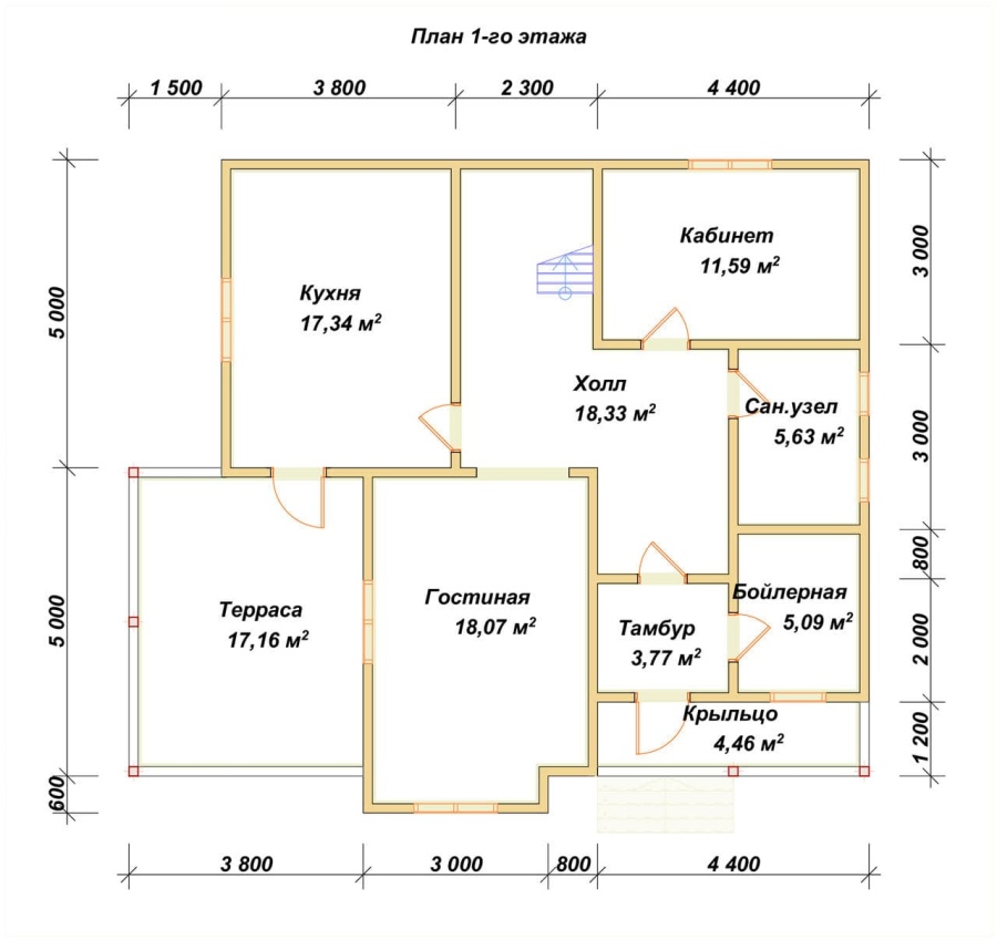 План первого этажа проект БРУСОВОЙ №-176