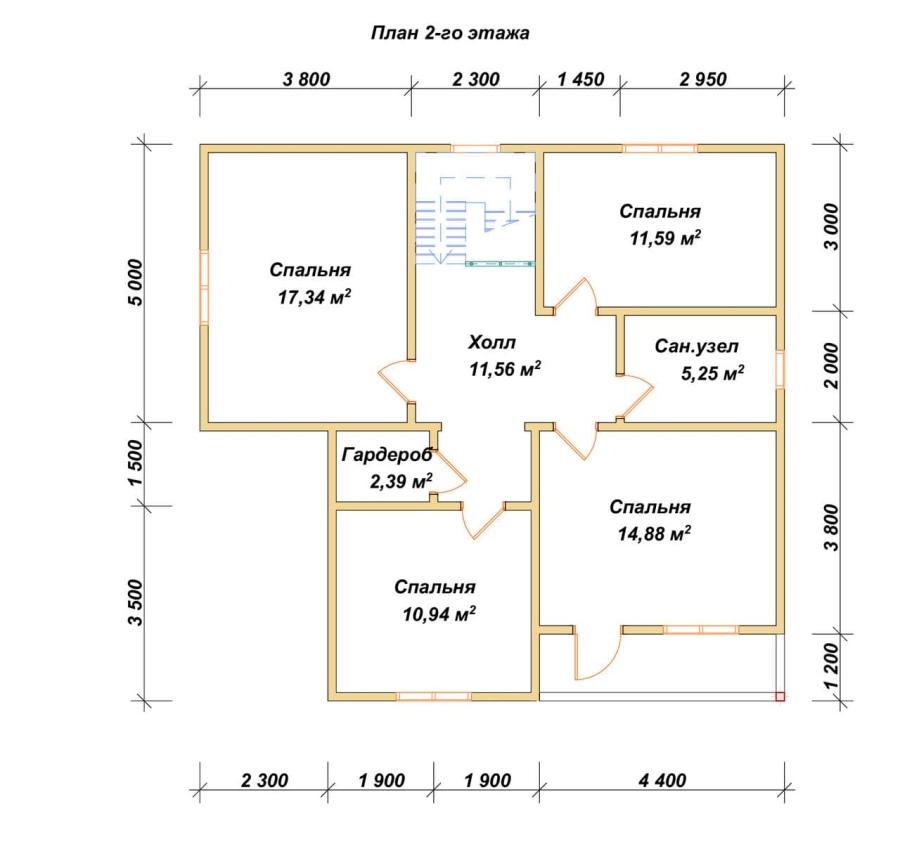 План второго этажа проект БРУСОВОЙ №-176