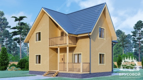 Проект дома из бруса 8х8, площадью 128 м2
