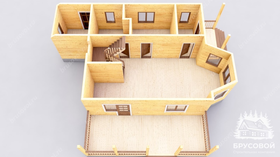 3d План первого этажа проект БРУСОВОЙ №-179