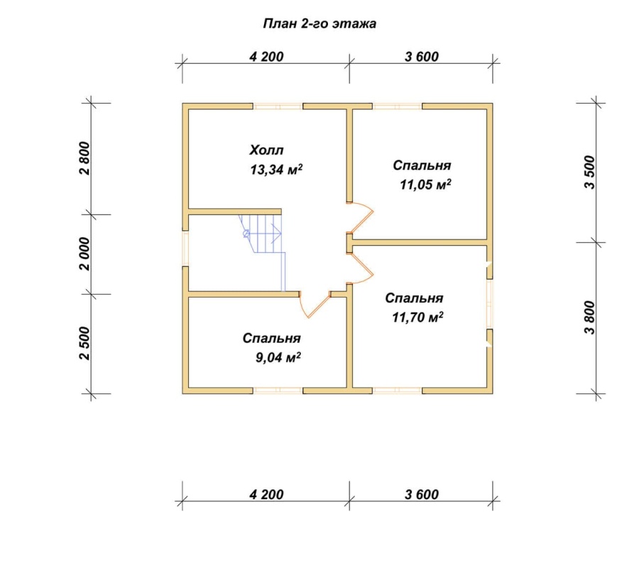 План второго этажа проект БРУСОВОЙ №-179