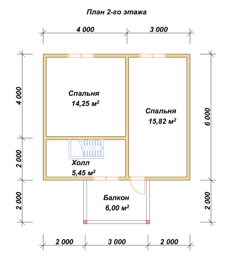 План второго этажа проект БРУСОВОЙ №-18