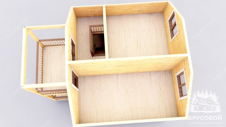 3d План второго этажа проект БРУСОВОЙ №-18