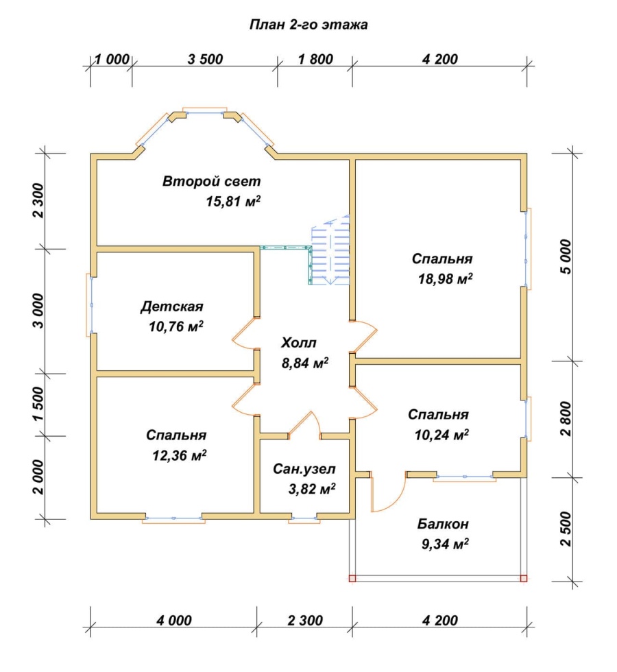 План второго этажа проект БРУСОВОЙ №-181