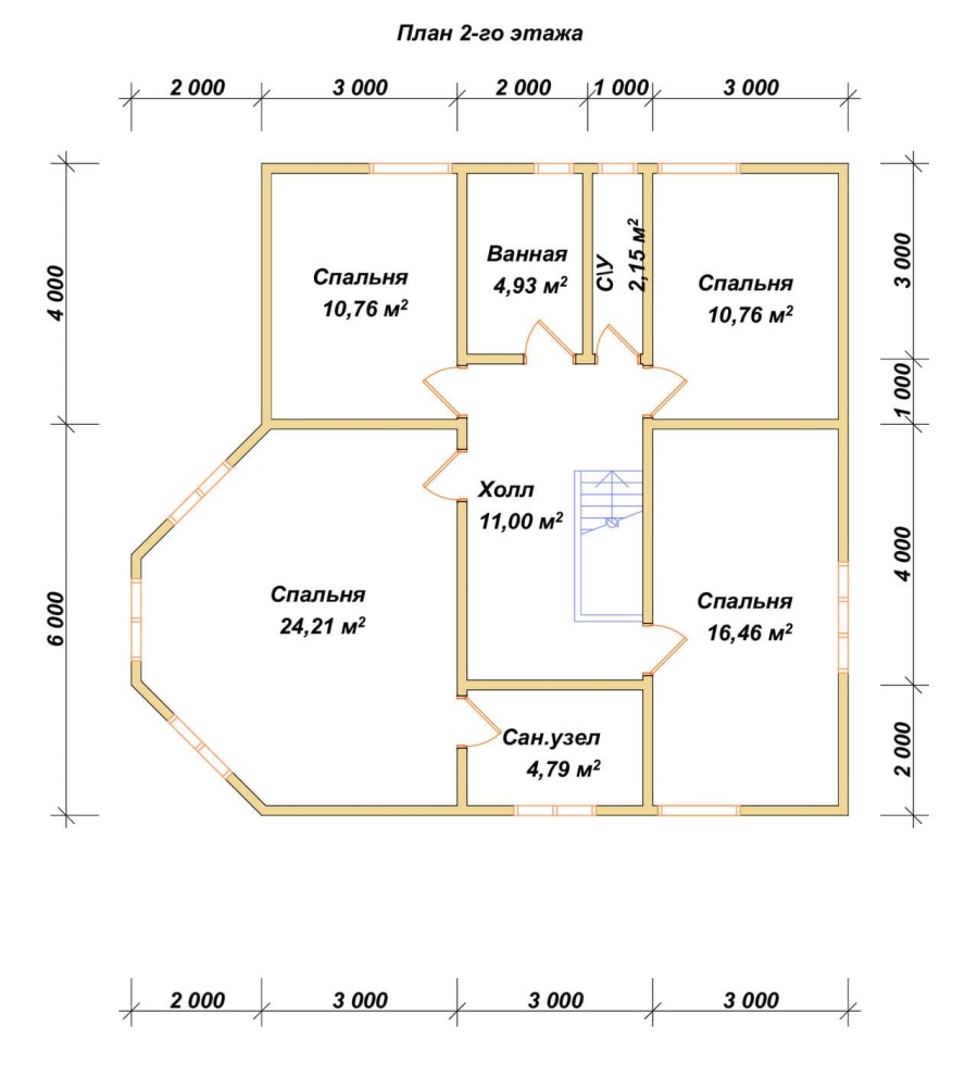 План второго этажа проект БРУСОВОЙ №-182