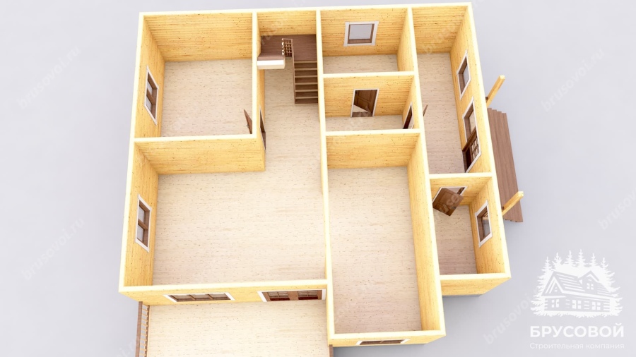 3d План первого этажа проект БРУСОВОЙ №-183