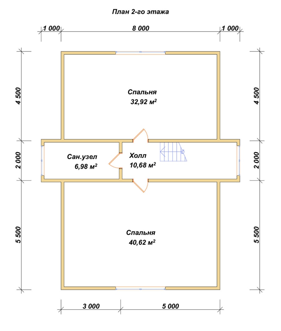 План второго этажа проект БРУСОВОЙ №-186