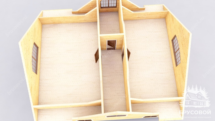 3d План второго этажа проект БРУСОВОЙ №-186