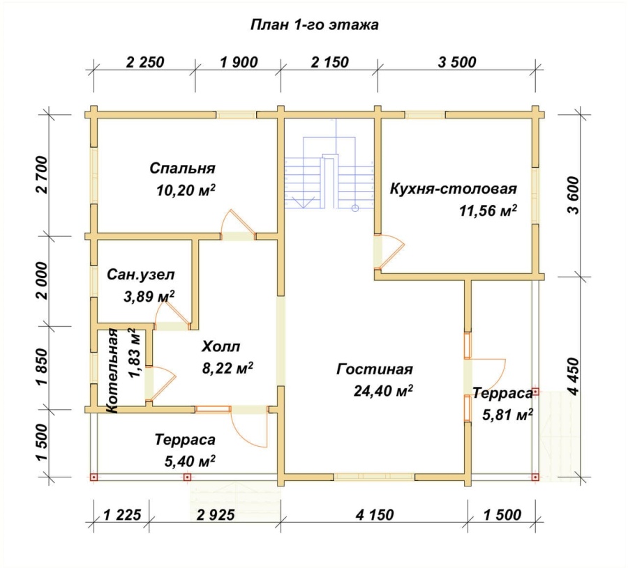 План первого этажа проект БРУСОВОЙ №-188