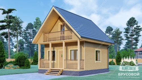 Проект дома из бруса 6х7, площадью 53 м2