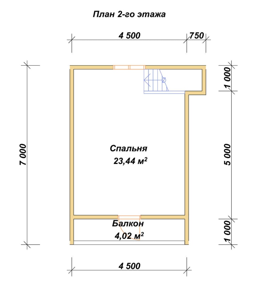 План второго этажа проект БРУСОВОЙ №-19