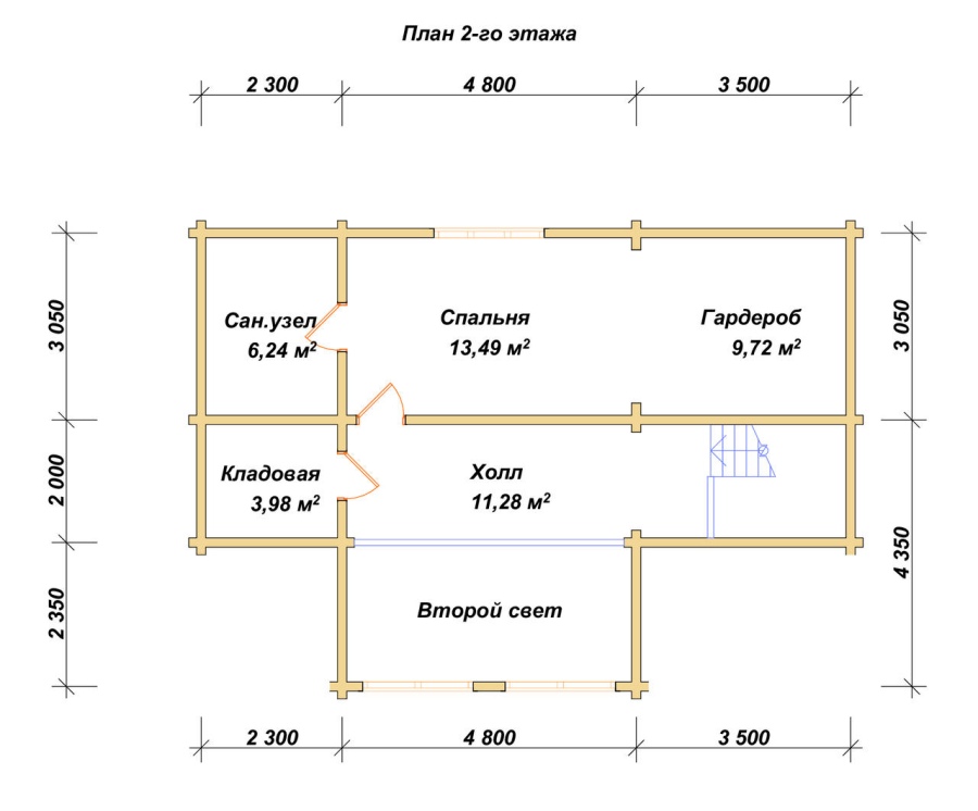 План второго этажа проект БРУСОВОЙ №-190