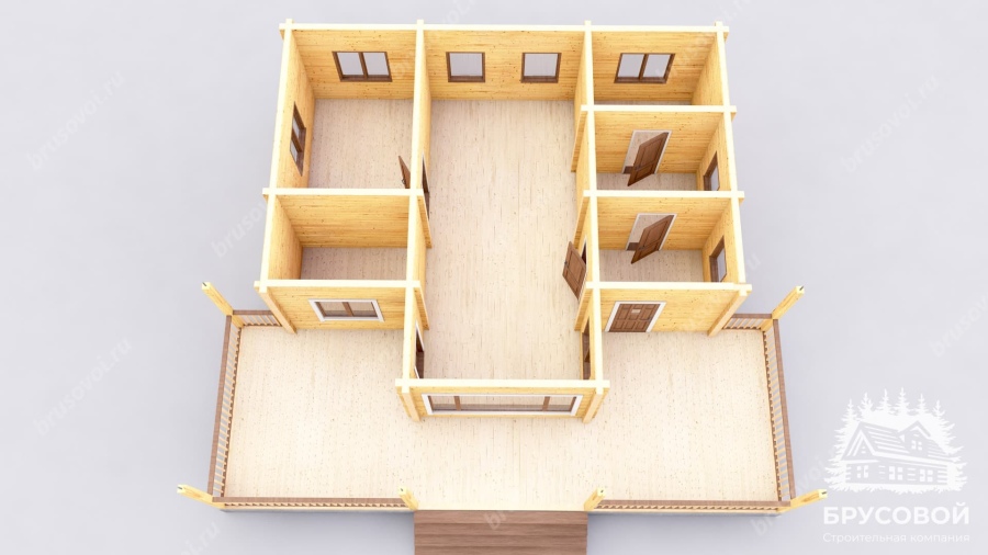 3d План первого этажа проект БРУСОВОЙ №-191