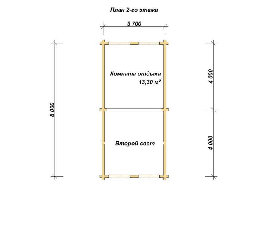 План второго этажа проект БРУСОВОЙ №-191