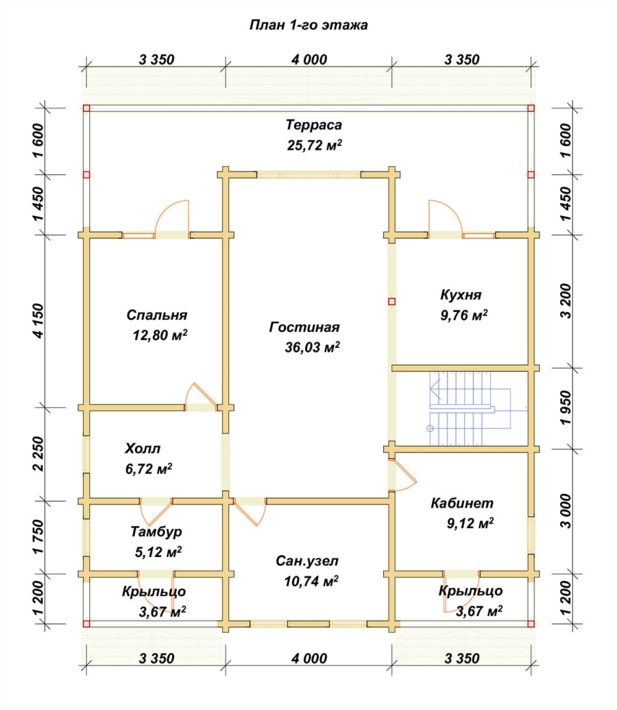 План первого этажа проект БРУСОВОЙ №-192