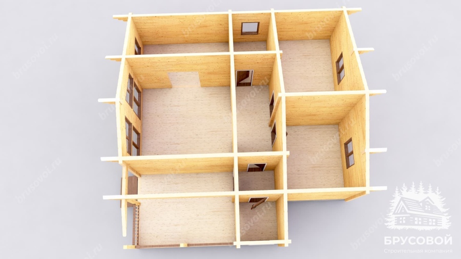 3d План первого этажа проект БРУСОВОЙ №-193