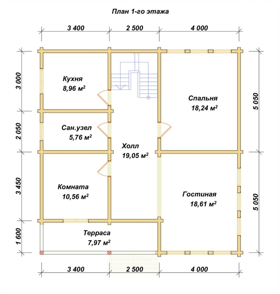 План первого этажа проект БРУСОВОЙ №-194