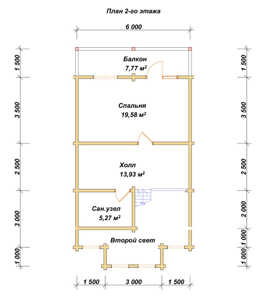 План второго этажа проект БРУСОВОЙ №-195