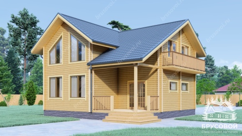 Проект дома из бруса 9х9, площадью 100 м2